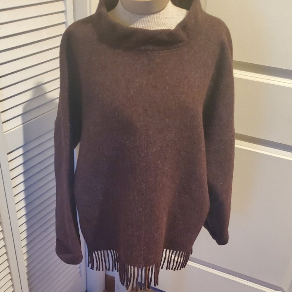 J Crew Alpaca fringe sweater
